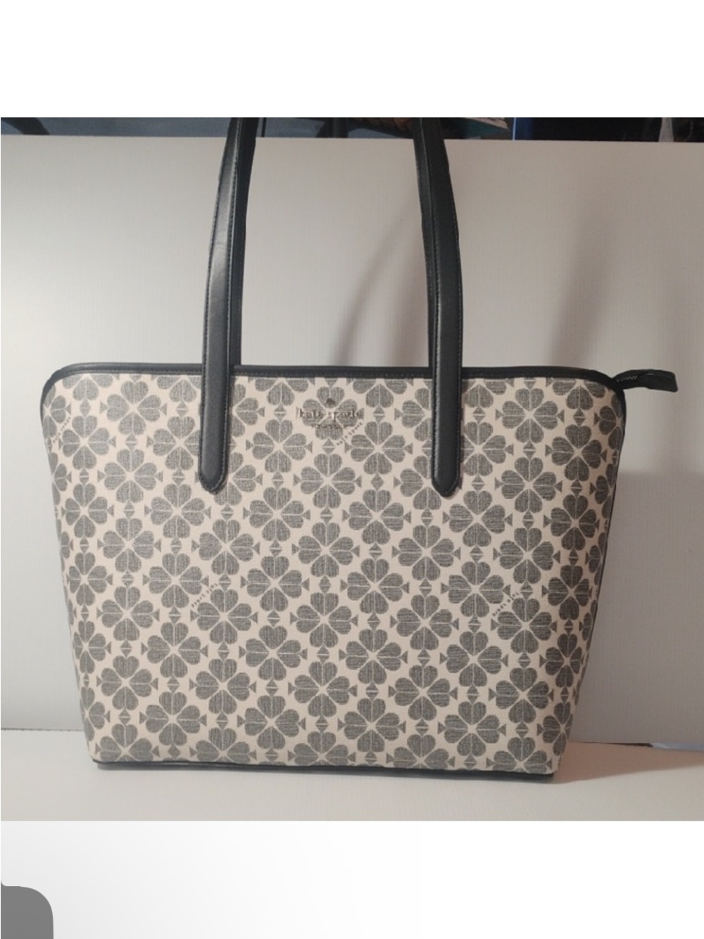 kate spade Cream and Black Floral Tote New